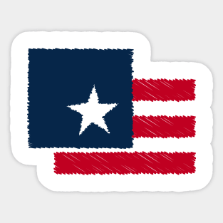 American Flag Patriotic 4th of July T-Shirt Sticker